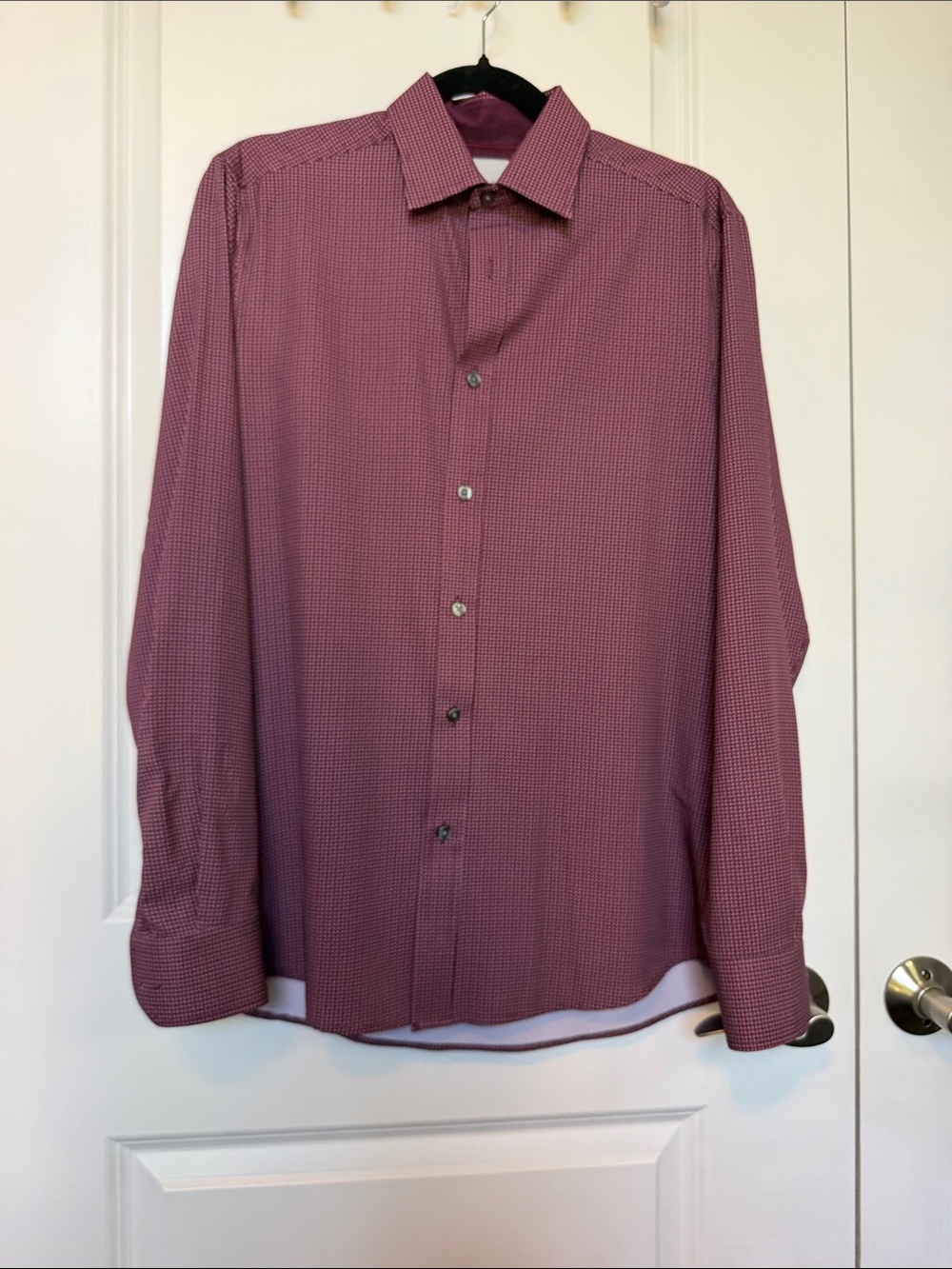 Men's Long-Sleeve Button-Down Shirt in Wine